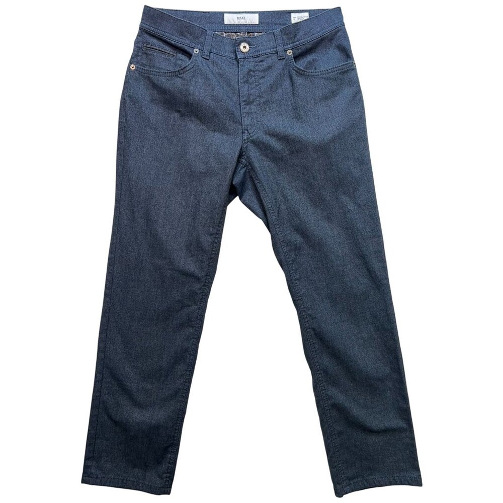 Brax Feel Good Mens Cooper Fancy Regular Fit Straight Jeans Size 32x34 Navy Blue